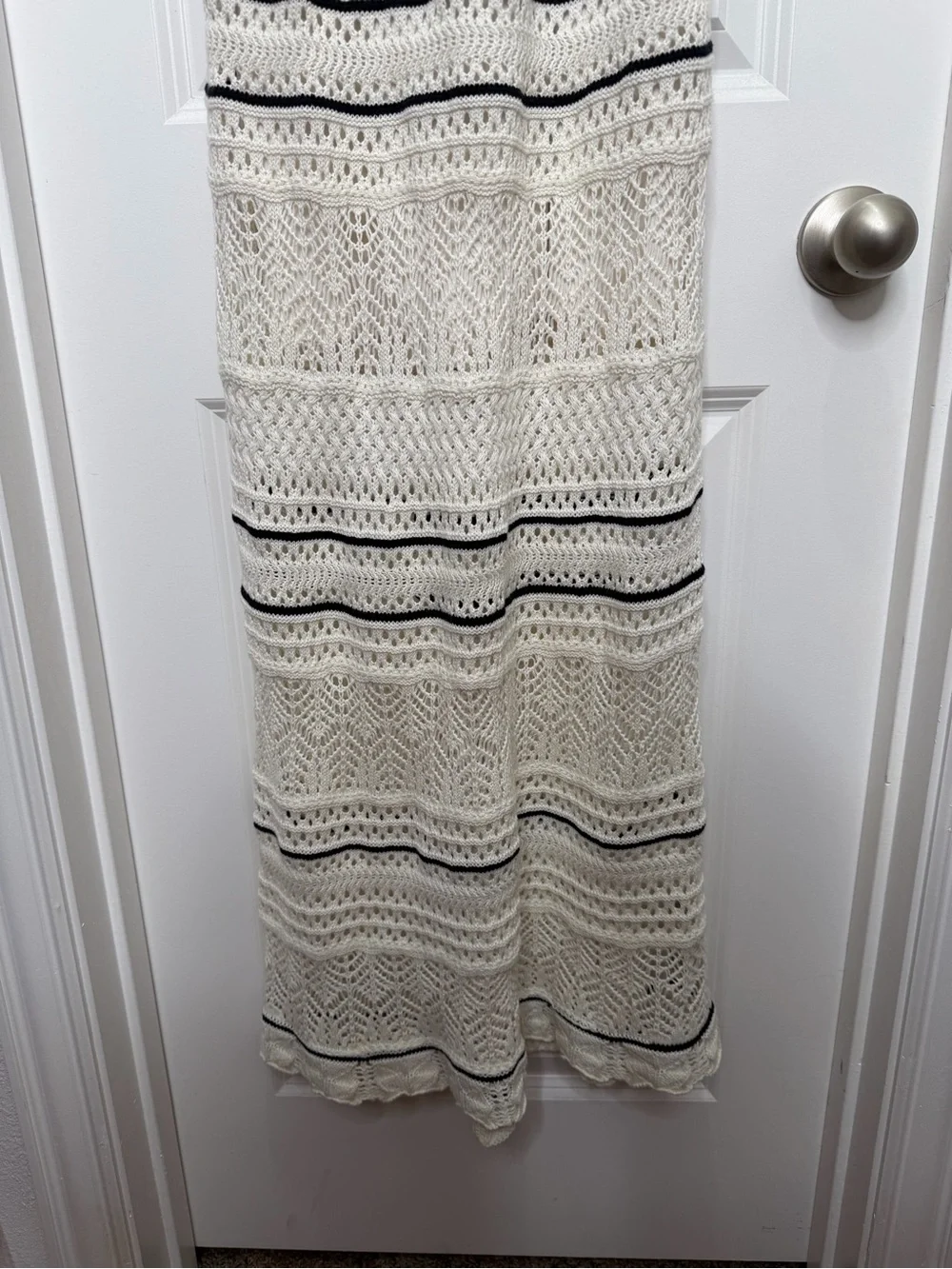 Abercrombie & Fitch Crochet Knit Stripe Maxi Dress Sz Small